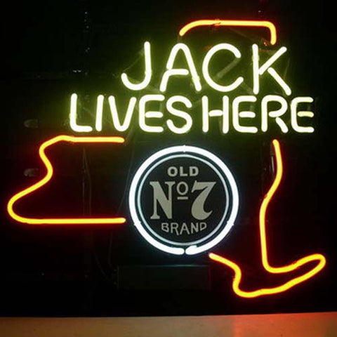 Professional  Jack Daniels Jack Lives New York Whiskey Beer Bar Open Neon Signs 