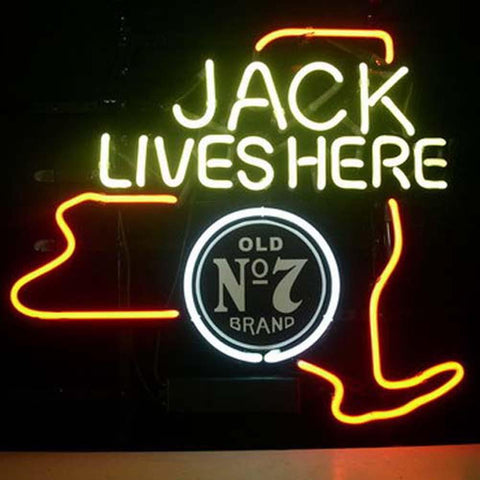 Professional  Jack Daniels Jack Lives New York Whiskey Beer Bar Open Neon Signs