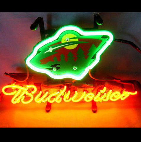 Minnesota Wild Hockey Budweiser Font B Neon B Font Light