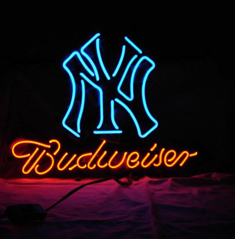 Mlb Yankees Budweiser Beer Bar Club Neon Light Sign