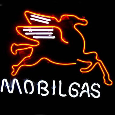 Professional  Mobil Gas & Oil Beer Bar Neon Sign