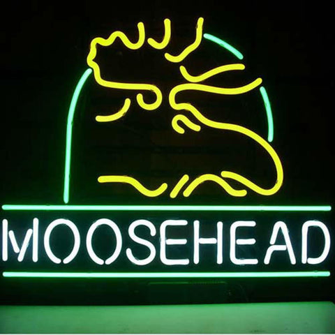 Professional  Moosehead Lager Maine Moose Beer Bar Open Neon Signs