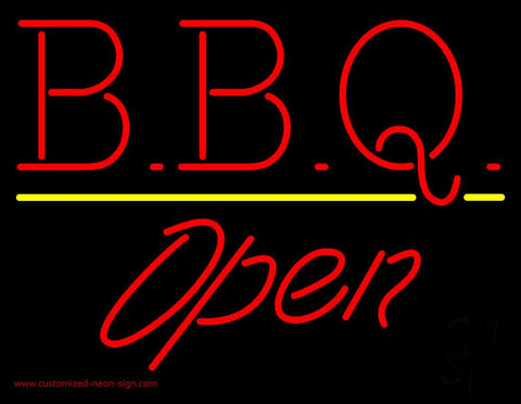 BBQ - Slant Open Neon Sign 