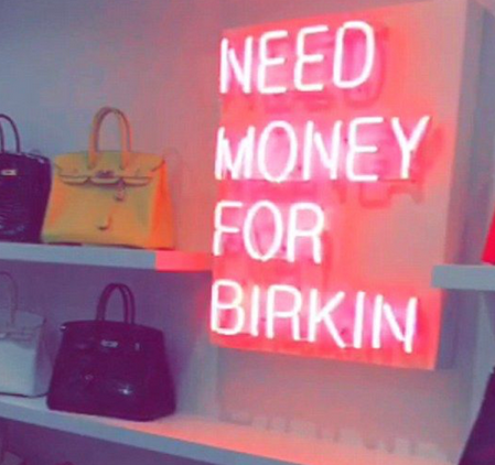 Need Money For Birkin Neon Sign Handmade Art Neon Sign