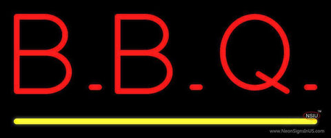 Block BBQ with Yellow Line Neon Sign 