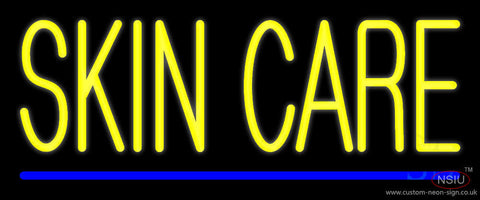 Yellow Skin Care Blue Line Neon Sign 