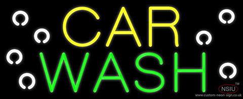 Yellow Car Green Wash Neon Sign 