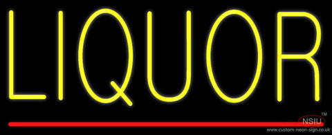 Yellow Liquor Red Line Neon Sign