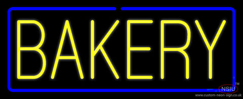 Yellow Bakery with Blue Border Neon Sign 