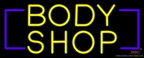 Yellow Body Shop Neon Sign 