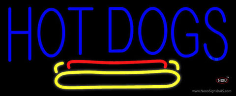 Blue Hot Dogs Logo Real Neon Glass Tube Neon Sign