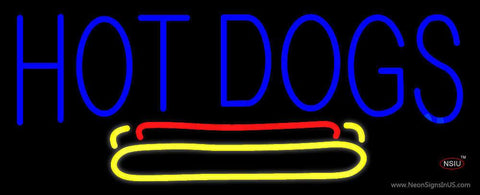 Blue Hot Dogs Logo Real Neon Glass Tube Neon Sign 