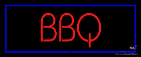 BBQ with Blue Border Neon Sign 