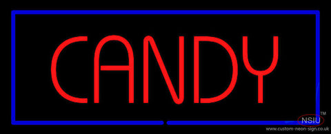 Red Candy with Blue Border Neon Sign 