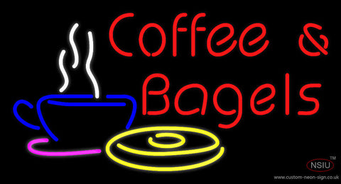 Red Coffee and Bagels Neon Sign 