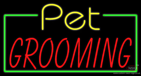 Yellow Pet Red Grooming Neon Sign 