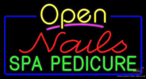 Yellow Open Nails Spa Pedicure Neon Sign 