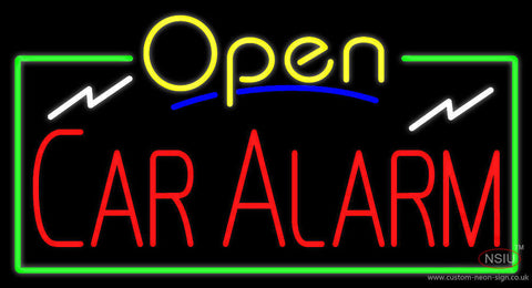 Yelllow Open Car Alarm Neon Sign 