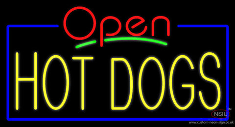 Open Hot Dogs Neon Sign 