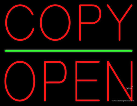 Copy Block Open Green Line Real Neon Glass Tube Neon Sign 