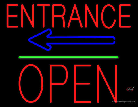 Entrance Block Open Green Line Real Neon Glass Tube Neon Sign 