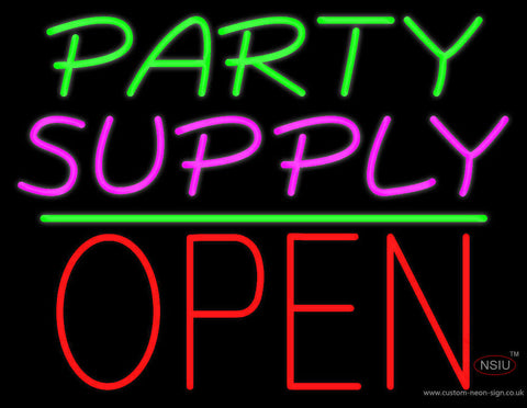 Party Supply Open Block Green Line Neon Sign 