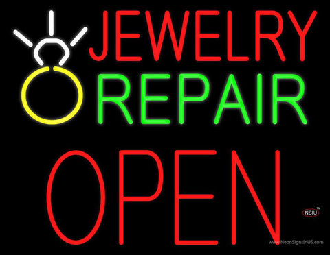 Jewelry Repair Block Open Real Neon Glass Tube Neon Sign with Logo 