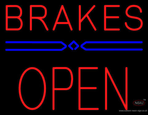 Red Brakes Open Block Neon Sign 