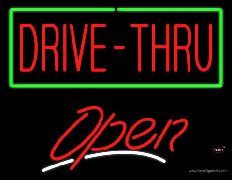 Drive-Thru Open Real Neon Glass Tube Neon Sign 