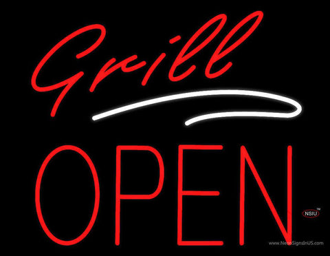 Grill Block Open Real Neon Glass Tube Neon Sign 