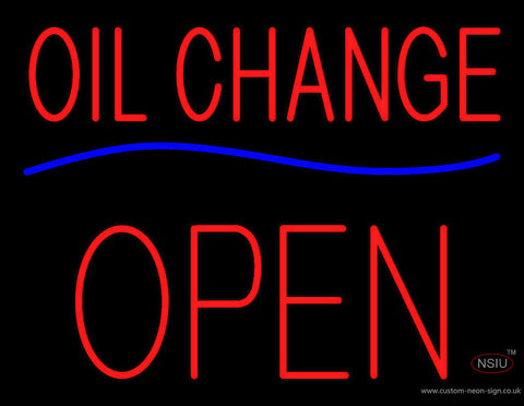 Oil Change Open Block Neon Sign 