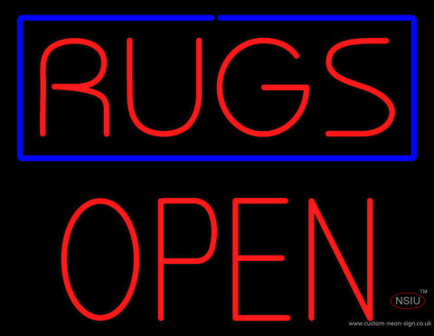 Rugs Block Open Neon Sign