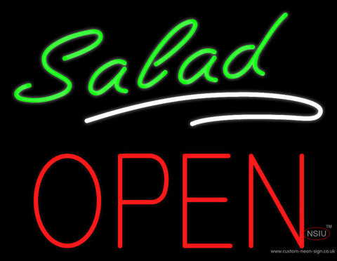 Slant Salad Block Open Neon Sign 