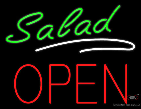 Slant Salad Block Open Neon Sign