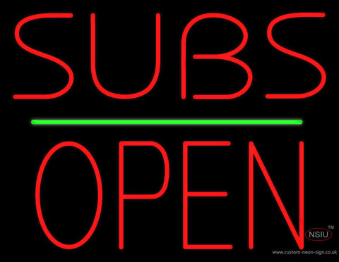 Subs Block Open Neon Sign 