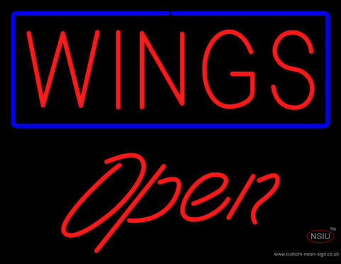 Wings Open Neon Sign 