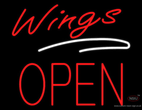 Wings Block Open Neon Sign 