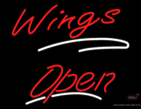 Wings Open with White Lines Neon Sign 