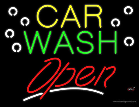 Car Wash Block Open Real Neon Glass Tube Neon Sign 