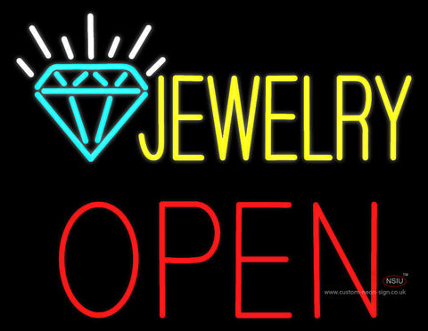 Jewelry Block Open Neon Sign 