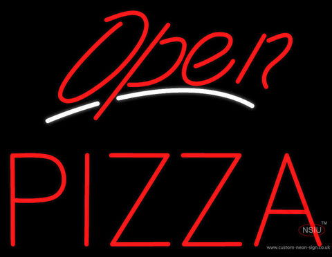 Open Block Pizza Neon Sign 