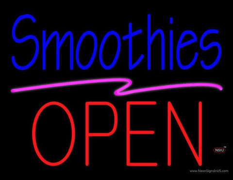 Blue Smoothies Block Red Open Real Neon Glass Tube Neon Sign