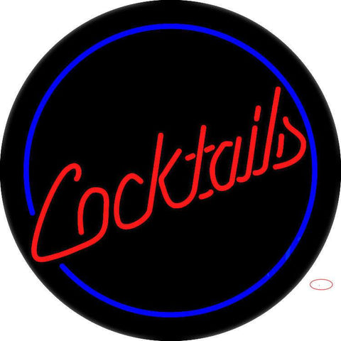 Circular Cocktail Real Neon Glass Tube Neon Sign 