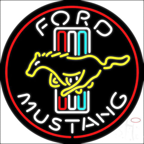 Ford Mustang Real Neon Glass Tube Neon Sign 