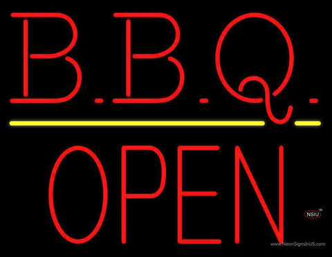 BBQ - Block Open Neon Sign