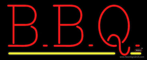 Red BBQ Yellow Line Neon Sign 