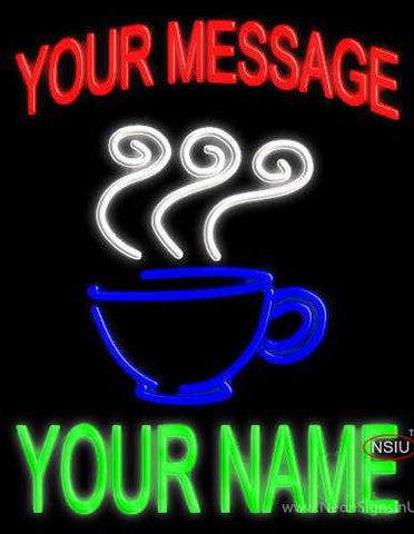 Custom Coffee Cup Real Neon Glass Tube Neon Sign 