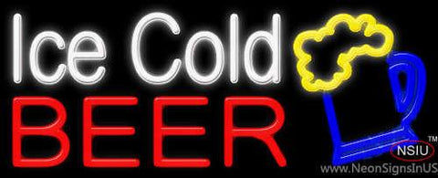 Ice Cold Beer Real Neon Glass Tube Neon Sign