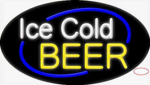 Ice Cold Beer Real Neon Glass Tube Neon Sign 