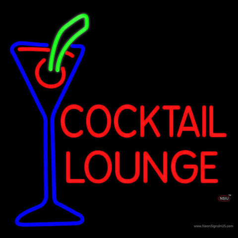 Cocktail Lounge With Martini Glass Real Neon Glass Tube Neon Sign